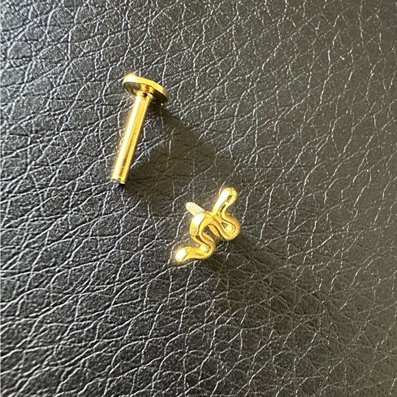 Snake Studs $68 Gold or silver TINY Snake Stud Earring threaded helix cartilage